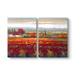 Gelincik Tarlası Manzara Tablosu 103 x 70-2 Parçalı