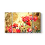 Gelincik Yağlıboya Tablosu 126 x 70-3 Parçalı