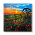 Gelincikler Manzara Tablosu 60 x 60