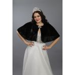 Gelinlik Kürkü-Gelin Ceket-Gelin Bolero-Gelinlik Etol-Nikah Kürk-Gelinlik Aksesuarları-Abiye Şal - Siyah - Standart