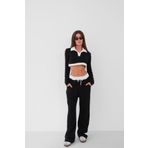 gelirr Polo Yaka Garnili Crop Sweatshirt