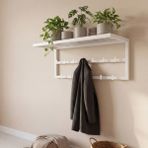 Gelişim Metal Dekoratif Demir Raflı Duvar Askısı - Metal Askılık - Elbise Askısı - Modern Design - Beyaz
