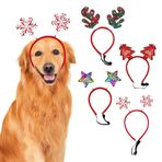 Geluode Köpek Noel alın bandı, evcil hayvan saç lastiği, 4 adet, Noel ağacı, kar taneleri, geyik, yıldız saç bantları, köpek aksesuarı, evcil hayvan baş takısı, mutlu yeni yıl için, köpek fantezi elbise,
