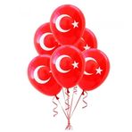 Gemar Ay Yıldız Balon Bayrak Desenli Kırmızı 21Cm 100Lü