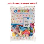 Gemar Metalik Balon Karışık Renk 100'lü Paket - 28*11 60312024
