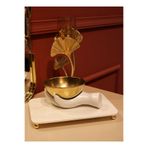 Gemboss Faralyahome Dekor Mermer Stant 30x20 Cm Gold Ayak Masa Ve Sehpa Dekoru Doğal Mermer Dekoratif Obje