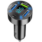 GemCoo 50W USB C Araç Şarj Adaptörü, PD QC3.0 Hızlı Şarj Çakmak USB Şarj Cihazı LED Voltmetre Araç Telefonu Şarj Cihazı iPhone 15/14/13/12/11/Pro Max, iPad, Samsung Galaxy S24/S23/S22/S21 için