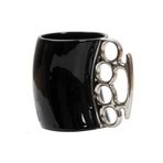 Gemril Muştalı 3D Mug Siyah Muşta Tutacaklı Bardak Hediyelik Kupa Kahve Fincanı Boks Bardak Siyah