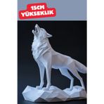 Genç 3D Kurt Heykeli – Dekoratif Vahşi Doğa Figürü