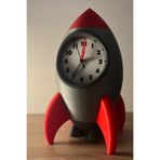 Genç 3D Rocket Clock Moon | Uzay Temalı Dekoratif Saat | Çocuk Odası ve Masa Üstü Süsü
