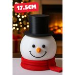 Genç 3D Şapkalı Kardan Adam Kase | Çıkarılabilir Kapaklı Karlı Kase | Yılbaşı Dekor ve Şekerlik 18X13 CM