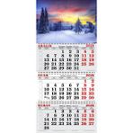 Genç Dijital Baskı 2026 Yılı Karlı Dağda Gün Batımı Manzarası Gemici Takvimi