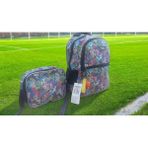 GENC DIJITAL BASKI Hayır Futbol Temalı Okul Çantası ve Beslenme Çantası Düz Çok Renkli Tek Ebat Back To School - --