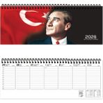 GENC DIJITAL BASKI Keskin 2026-AJ-65 12*33,5 Spr.haftalık Masa Ajandası-Atatürk