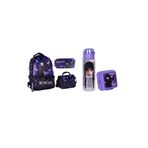 GENC DIJITAL BASKI Wednesday Okul Çantası, Nightshades & Ravens, 5 Parça Set, Çok Renkli