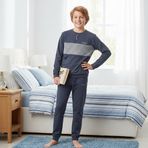 Genç Erkek Pamuklu Füme Renk Pijama Takımı AL002 V2 BB2433
