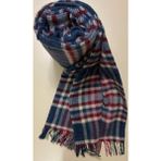 Genç Ev Home Gençev Home &selin& Yün Scotch Battaniye Tek Kişilik * Scotch Yün Battaniye - Yün - Wool - 160 x 220 cm - Indigo - Kırmızı