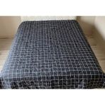 Genç Ev Home Kapitoneli Battal Boy Çok Amaçlı Örtü (Pike) - 200X220 cm Pike Yatak Örtüsü - Çift Taraflı Kullanım - Siyah - Beyaz