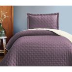 Genç Ev Home Washed Soft Çift Renkli Tek Kişilik Yatak Örtüsü Seti * Yatak Örtüsü 180 x 240 cm - Mürdüm - Krem