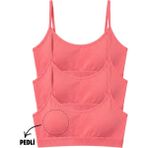 Genç Kız Ip Askılı Çıkarılabilir Pedli Yarım Atlet Alıştırma Sütyeni 3'lü Paket Pembe - 13 - 14 Yaş