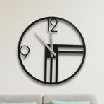 Genç ve Modern Evler İçin Duvar Saati - 40 cm Siyah Metal, Sessiz, Dekoratif, Trend Tasarım