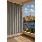 Gencer Home Balkon Perdesi Kuş Gözü Ölçü Seçenekli Gri