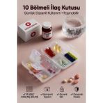 GENCHOME HOMEWARE 10 Bölmeli İlaç Kutusu | Günlük Hap Düzenleyici, Taşınabilir Tablet Organizer