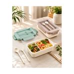 GENCHOME HOMEWARE 1100 ml Lunch Box Beslenme Kutusu Bölmeli Yemek Saklama Kabı Kaşık Çatal Dahil Sızdırmaz Taşınabilir Öğle Yemeği Kabı,Sefer Tası