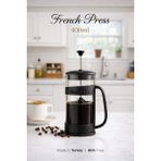 Genchome Homeware French Press 400 ml – Filtre Kahve & Bitki Çayı Demliği, BPA Free, Isıya Dayanıklı - şeffaf