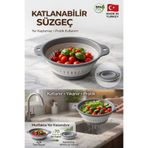 GENCHOME HOMEWARE Katlanabilir Süzgeç 1,8 Lt Plastik Mutfak Süzgeci Yer Kaplamaz BPA Free Sebze Meyve Yıkama