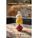 Genchome Homeware Sarımsak Limon Soğan Saklama Kabı 3’lü Set | Bpa Free, Koku Yapmaz, Sızdırmaz Kapaklı - Kırmızı - Beyaz - Sarı