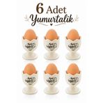 GENCHOME HOMEWARE Yummy Kahvaltı Sofraları İçin Yumurtalık 6 Adet Şık Tasarımlı Yumurta Standı Seti
