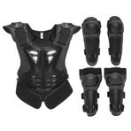 Gençler İçin Motokros Ekipmanları,Göğüs Koruyucu Yelek ile Dizlik ve Dirseklik - Motosiklet Sürüş Ekipmanları - 8-15 Yaş Arası Kız ve Erkek Çocuklar İçin Kayak Paten Kaykay Açık Hava Aktiviteleri