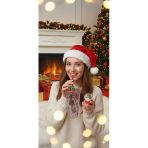 Gençlere Özel 2'Li Kombin Noel Seti Geyik Desenli 450 Ml Suluk & Işıklı Eldiven Kar Küresi 6.5 Cm