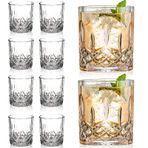 Gencywe viski kadehleri, 8'li set, eski moda viski bardağı, kristal Bourbon bardağı, kokteyl bardağı, taş bardağı, şeffaf bar bardağı, Scotch içmek için, votka tekila rom, likör hediyesi erkekler için