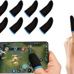 GENDA PUBG Cep Telefonu Parmak Kolları Oyun için | Ter Önleyici Nefes Alabilen Parmak Kollu Eldivenler Oyun için | Başparmak Kollu Mobil Oyun | Oyun Eldivenleri | 10'lu Paket (Sarı) (D-Mavi)