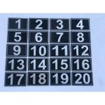Gendec 3.5 x 5.5 cm cm Yapışkanlı No 1'den 20'e Raf, Posta Kutusu, Dolap, Ayakkabılık, Kapı Numarası