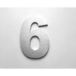 Gendec Kapı Daire Bina Numarası 6 cm No:6 Fırça Desen Paslanmaz Çelik Metal Kendinden Yapışkanlı Numara