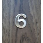 Gendec Kapı Numarası 4.2 cm No:6 Kendinden Yapışkanlı Krom Metal Dolap,ayakkabılık,raf,posta Kutu Numarası