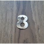 Gendec Kapı Numarası 4.2 cm No:8 Kendinden Yapışkanlı Krom Metal Dolap,ayakkabılık,raf,posta Kutu Numarası