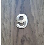 Gendec Kapı Numarası 4.2 cm No:9 Kendinden Yapışkanlı Krom Metal Dolap,ayakkabılık,raf,posta Kutu Numarası