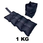 Genel 1 Kg Ayak Bilek Ağırlığı, Ayarlanabilir Bantlı Kum Ağırlık Torbası, Siyah, 2 Adet Set, Fitness ve Güç Antrenmanı