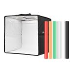 Genel 30cm/11.8inch Katlanabilir LED Işık Çadırı Taşınabilir Masaüstü Fotoğraf Stüdyosu Işık Kutusu 128pcs LED Boncuklar Küçük Ürün Fotoğrafçılığı için 6pcs Renkli Arka Planlı