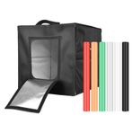 Genel 40cm / 16inch Katlanabilir LED Işık Çadırı Taşınabilir Masa Üstü Fotoğraf Stüdyosu Işık Kutusu 128pcs LED Boncuklar İki Renkli Sıcaklık Ayarlanabilir Parlaklık, Küçük Ürün Fotoğrafçılığı için
