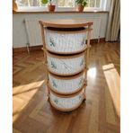 Genel Ahşap 4 Katlı Sebzelik Rafı, Doğal Ahşap, 74x32 cm, Gıda ile Temas Güvenli, Zemine Yerleştirme, Patates Soğan Sarımsak Depolama