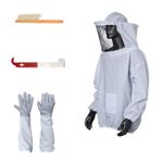 Genel Arıcılık Suit Arı Ceket Arıcılık Eldiven Koruyucu Kollu Arı Kovanı J Kanca Kovan Aracı Arıcı Malzemeleri için Arı Kovanı Fırça Kovan Aracı Set