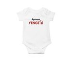 Genel Aynıııııı Yengesi Baskılı Beyaz Bebek Body