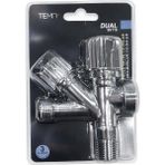 Genel Çift Çıkışlı Musluk Vanası Krom – Dual Tesisat Vanası 1/2'' Giriş 3/8'' Çıkış Çamaşır & Bulaşık Makinesi Bağlantı Vanası