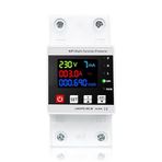 Genel Çok Fonksiyonlu 80A Otomatik Tekrar Kapanma Koruyucu Güç Ayarlı Elektrik Kaynağı Koruma Cihazı LCD Ekran Gerilim Akım Kaçağı Ekran Koruma Değerleri Ayarlanabilir