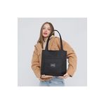 Genel E-Nalburum Kadın Omuz Çantası SİYAH-Su Geçirmez Kumaş- 3 Bölmeli Cep Spor 35cmX35cm Çanta,Siyah